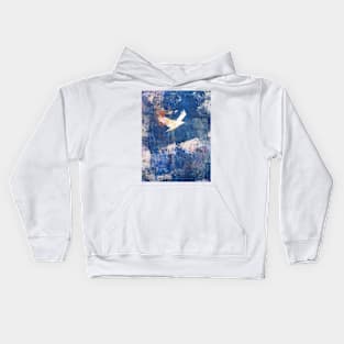 White Bird Flying Above the Clouds Kids Hoodie